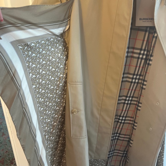 Women's BURBERRY London Long Trench Coat Double Breasted Jacket ENGLAND US 6 - Picture 4 of 13